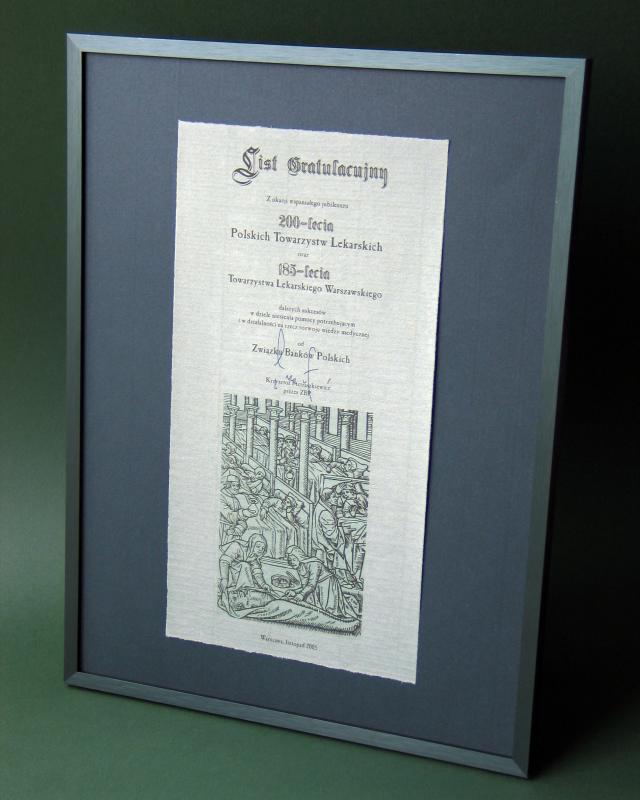 Karneol 01.05.09 • List Gratulacyjny na papierze ozdobnym z grafiką
