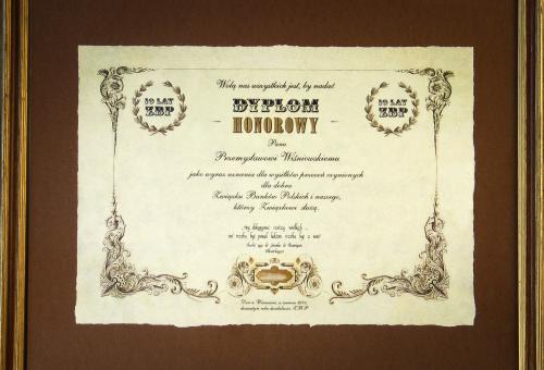 Karneol 01.03.01 • Dyplom Honorowy wykonany na papierze czerpanym