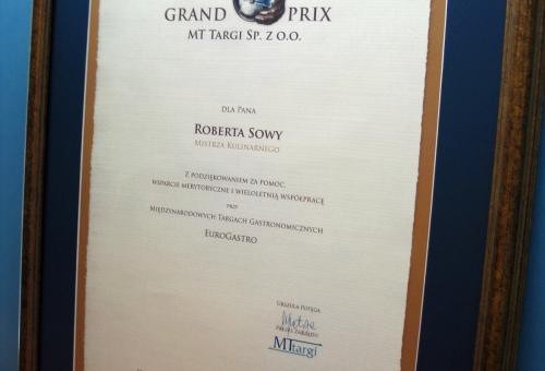 Karneol Nr 01.20 • Grand Prix. Dyplom - druk na papierze czerpanym. Oprawa w profilowaną ramę z drewna.