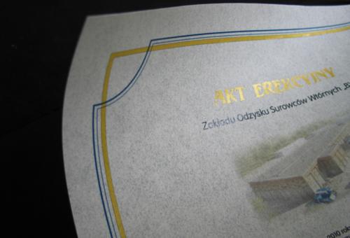 Karneol K-03.P-01.09 • Akt Erekcyjny. Papier pergaminowy. Złocenie.