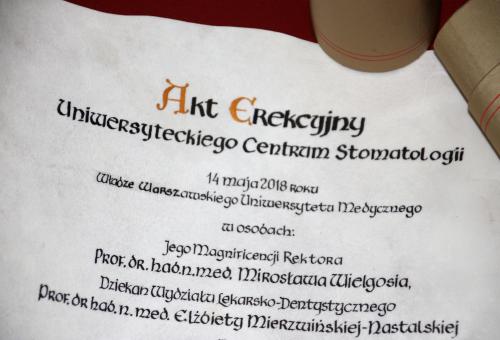 Karneol K-03.P-01.12 • Akt Erekcyjny na pergaminie. Złocenie liter.