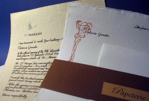 Karneol K-04.P-02.09 • Styl pisma – copperplate. Papeteria z pismem kaligraficznym.