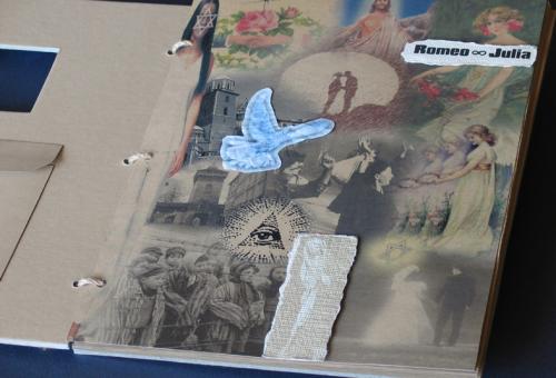 Karneol K-06.P-03.17 • Collage – karta tytułowa księgi wykonanej ręcznie.