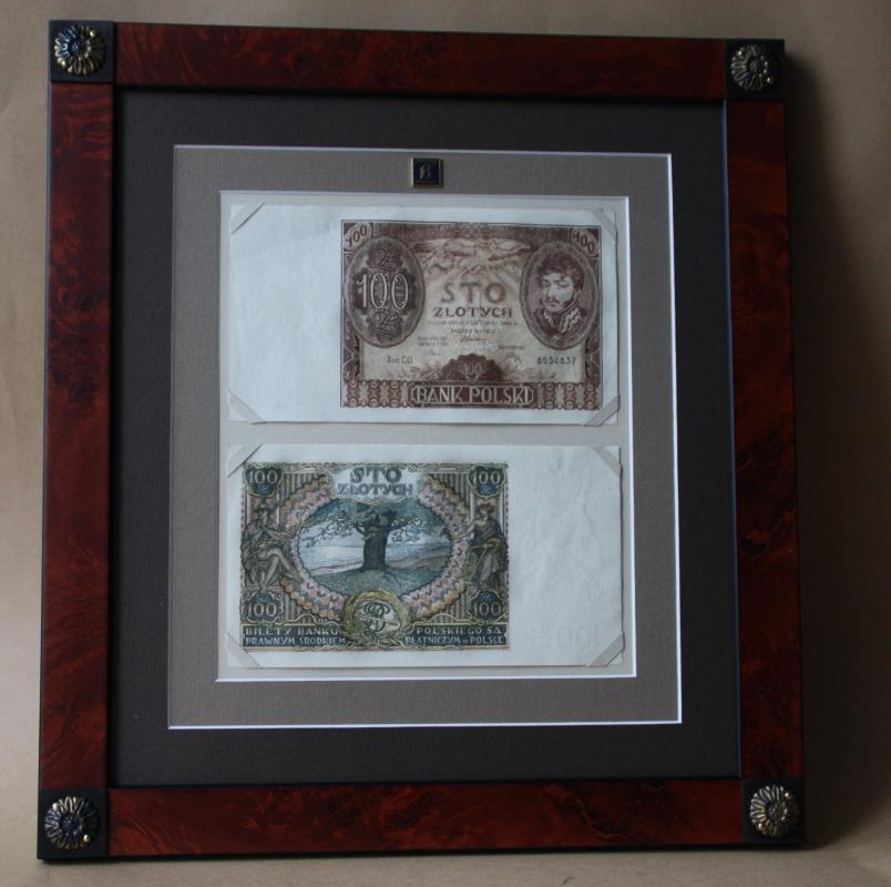 Karneol K-08.P-01.04 • Oprawa dawnych banknotów. Personalizowany prezent dla Firmy.