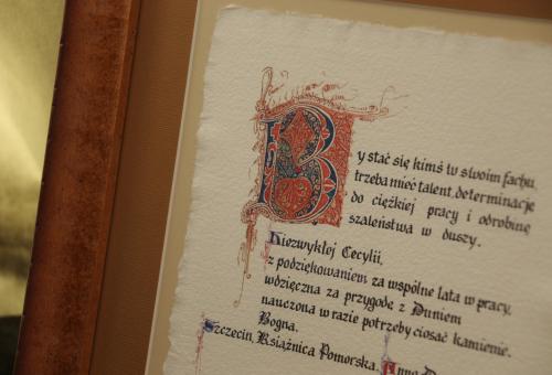 Karneol K-08.P-01.14 • Artystyczne prezenty wykonane ręcznie. Podziękowanie. Ręczna kaligrafia w stylu gotyckim.