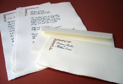 Karneol Nr 11.10. • Prezent ślubny. Personalizowana papeteria osobista. Papier czerpany. Projekt indywidualny.
