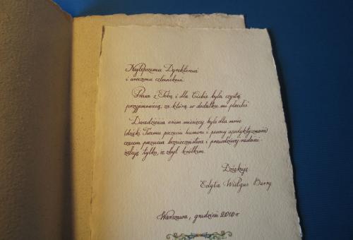 Karneol Nr 11.25. • Podziękowanie za współpracę. Papier czerpany. Kaligrafia. Projekt i wykonanie indywidualne.
